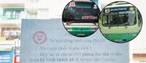 Sài Gòn: Ngày 8/3, miễn phí đi xe buýt trên tuyến 03 và 24 đối với khách hàng phụ nữ