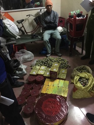 Uông Bí: Cận tết, bắt giữ đối tượng tàng trữ trái phép gần 70Kg pháo nổ
