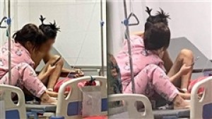 Hình ảnh cặp đôi trẻ trên giường bệnh khiến nữ điều dưỡng thực tập phải ghi lại rồi chia sẻ lên MXH