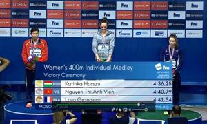 Kỳ tích: Ánh Viên giành Huy chương bạc bơi lội thế giới