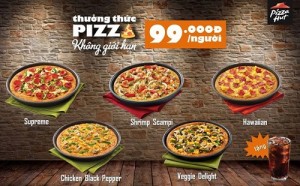 Pizza Hut khuyến mãi ăn Pizza không giới hạn 99 ngàn đồng/người