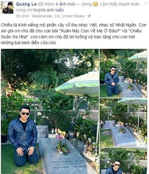 Dân mạng bức xúc vì Quang Lê ngồi lên mộ cố nhạc sĩ Nhật Ngân
