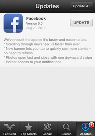 Hướng dẫn cách nâng cấp Facebook trên iPhone